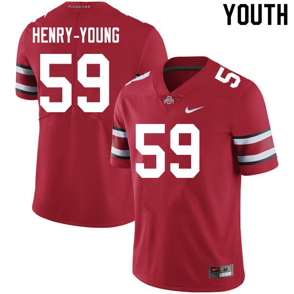 Ohio State Buckeyes #59 Darrion Henry-Young Youth Stitch Jersey Scarlet OSU40883